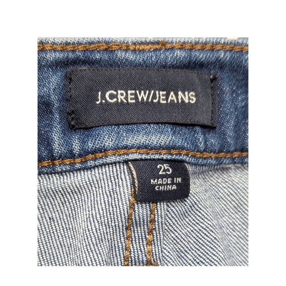 ✨ J.Crew Slim Broken-In Boyfriend Jeans Size 25  Medium Wash Raw Hem EUC - Picture 5 of 7